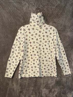 Croft & Barrow Vintage Snowman Print Long Sleeve Turtleneck Top
